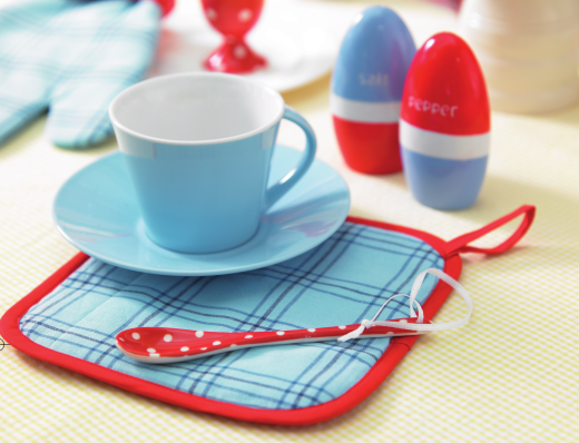 Kitchen Textiles and Hand Painted Cruets