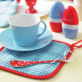 Kitchen Textiles and Hand Painted Cruets