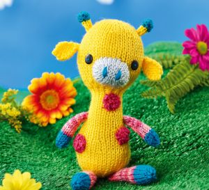 Colourful Knitted Giraffe Toy