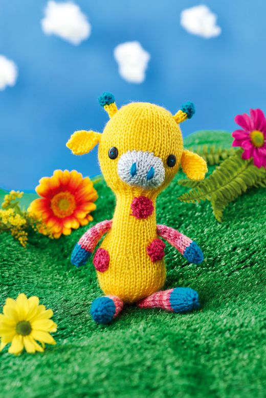 Colourful Knitted Giraffe Toy