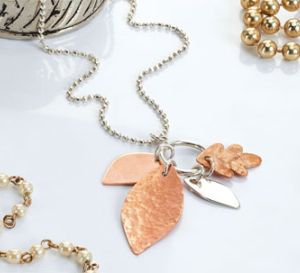 Pierce Metal Leaf Charm Pendant