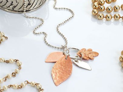 Pierce Metal Leaf Charm Pendant