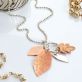 Pierce Metal Leaf Charm Pendant