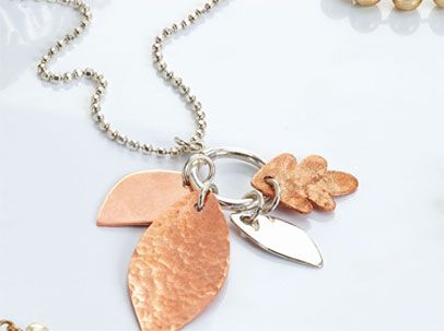 Pierce Metal Leaf Charm Pendant