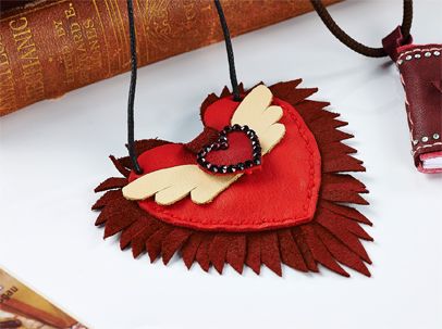 Leather Heart Necklace
