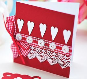 Simple Tartan & Lace Valentine’s Day Card
