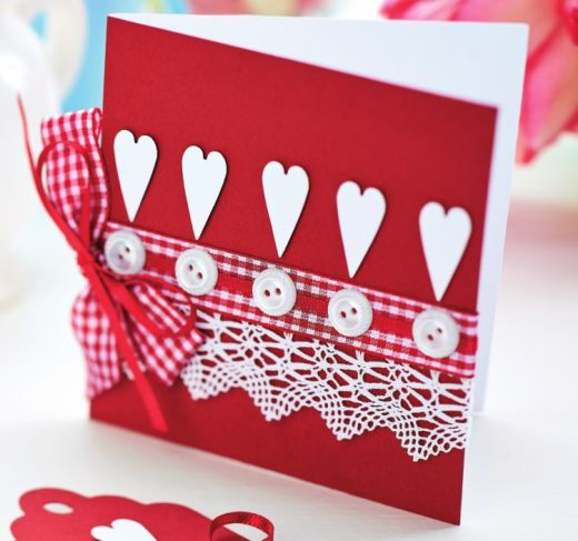 Simple Tartan & Lace Valentine’s Day Card