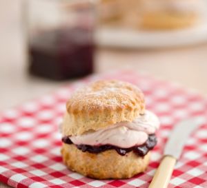 Ginger Scones with Black Cherry Jam