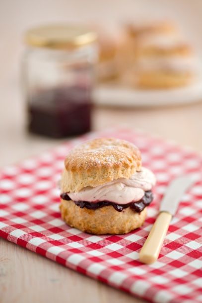 Ginger Scones with Black Cherry Jam