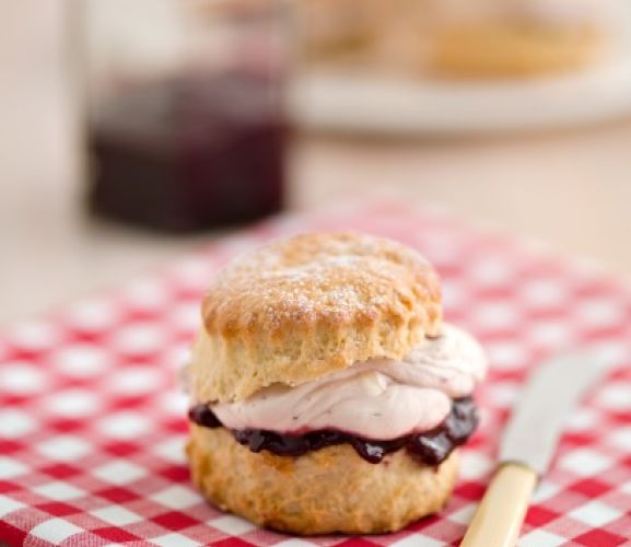 Ginger Scones with Black Cherry Jam