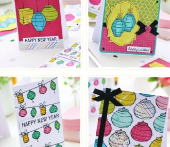 Chinese Lantern New Year Card Set