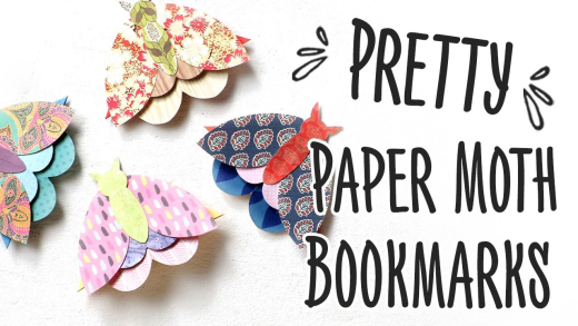 Pretty Paper Moth Bookmark Templates