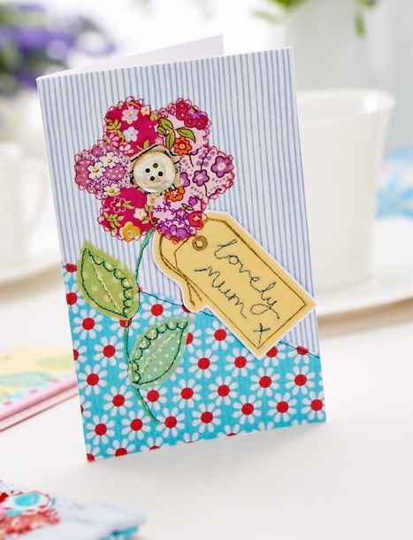 Gorgeous Stitched Flower Mother’s Day Card