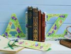 Painted Floral Book Ends