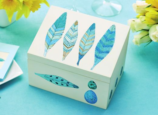 Painted Jewellary Box And Card
