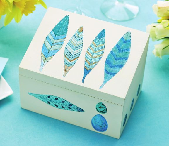Painted Jewellary Box And Card