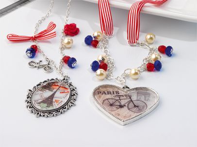 Paris in Spring Heart Necklace