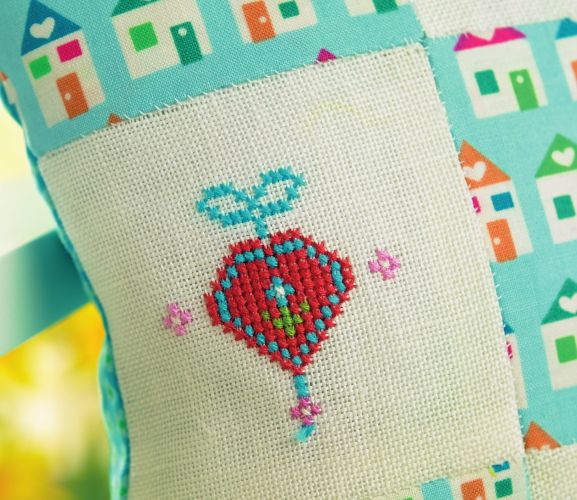 Patchwork And Cross-Stitch Pillow