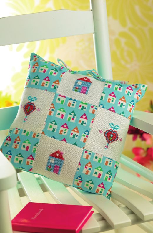 Patchwork And Cross-Stitch Pillow