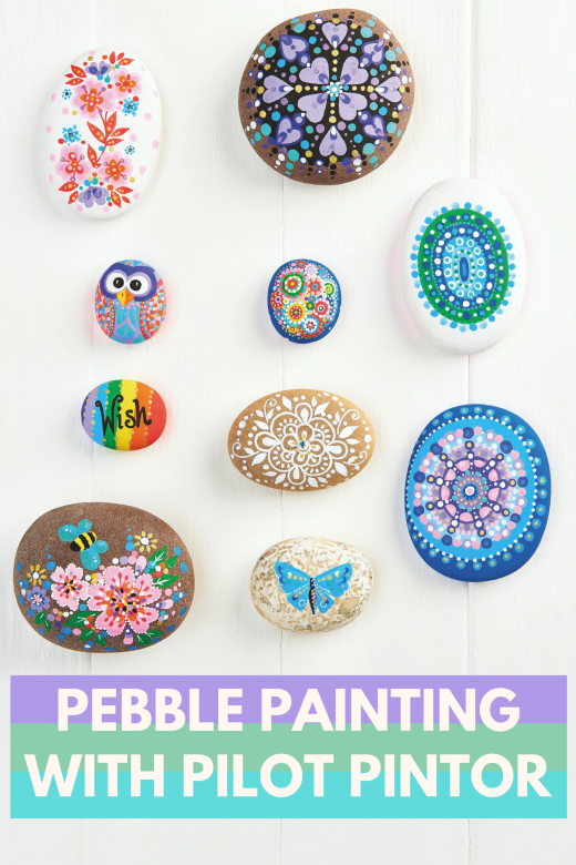 Pebble Painting With Pilot Pintor
