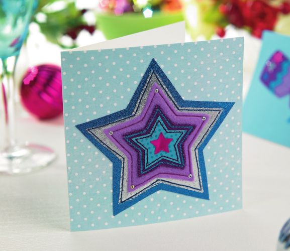 Purple & Turquoise Christmas Cards