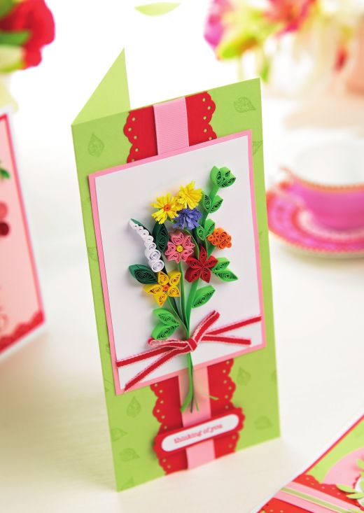 Quilled floral card