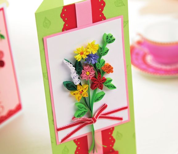 Quilled floral card