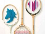 Embroidered Upcycled Tennis Rackets