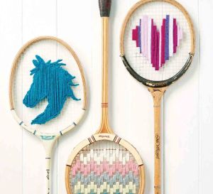 Embroidered Upcycled Tennis Rackets