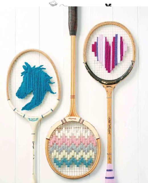 Embroidered Upcycled Tennis Rackets