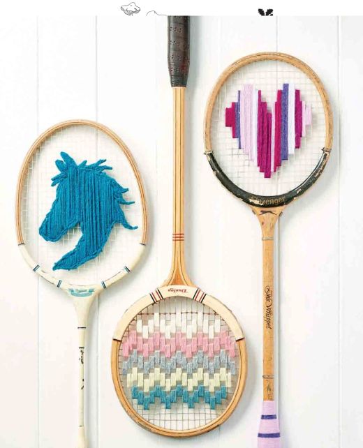 Embroidered Upcycled Tennis Rackets