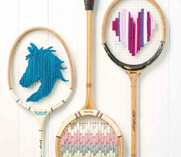 Embroidered Upcycled Tennis Rackets