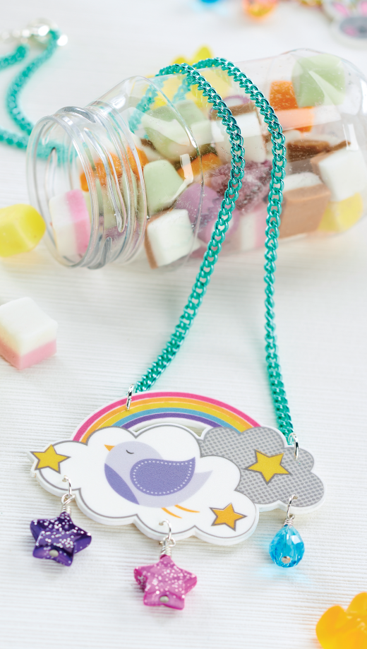 Rainbow & Unicorn Shrink Plastic Jewellery