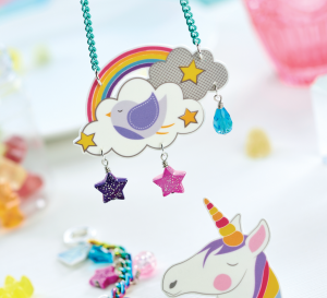 Rainbow & Unicorn Shrink Plastic Jewellery