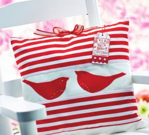 Red And White Themed Cross-Stitch Set