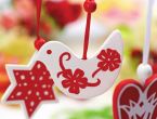 Red and white wooden decs