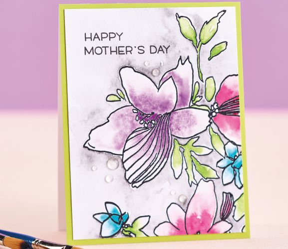 Paint a Resist Watercolour Card