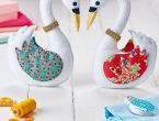 Stitch Regal Swans With Printed Cotton And Felt