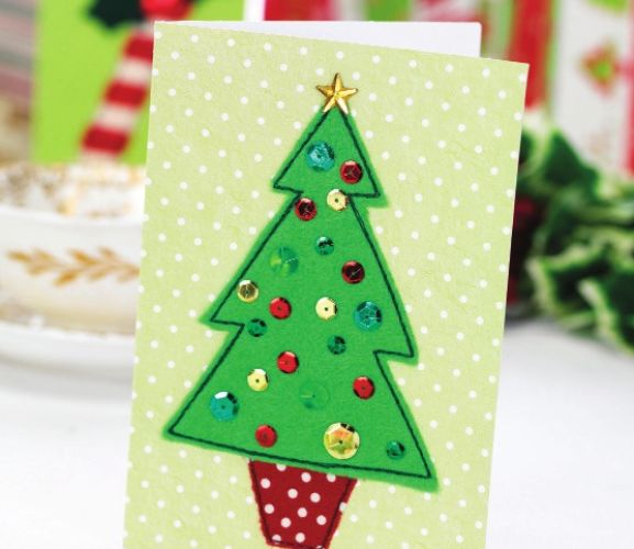 Simple stitched Christmas cards