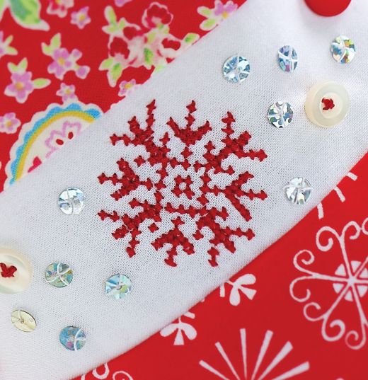 Snowflake Cross-Stitch Stocking