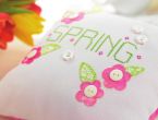 Spring cross-stich pillow