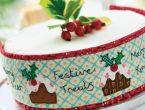 Stitched Christmas Cake Band and Topper