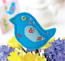 Stitched Spring Bird Motif Stitched Spring Bird Motif