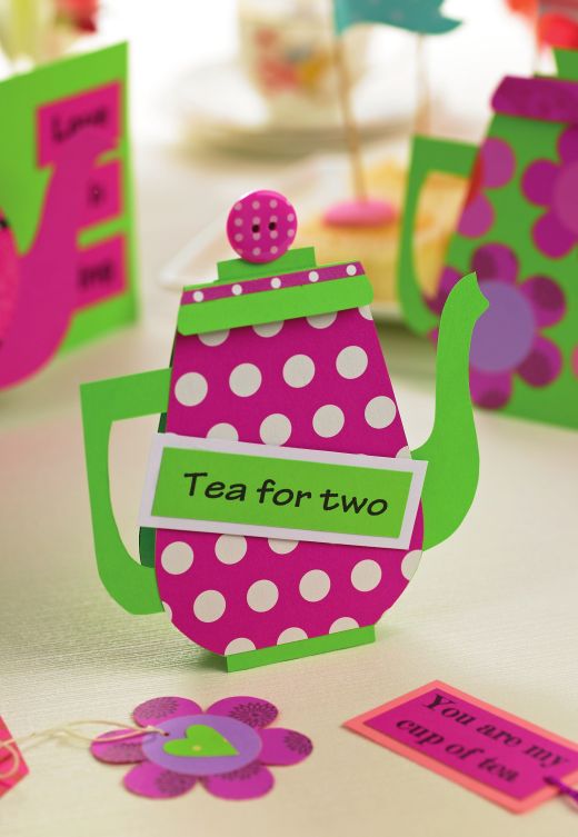 Trio Of Bright Cards For A Tea Party