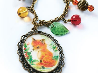 Vintage Christmas Fox Necklace