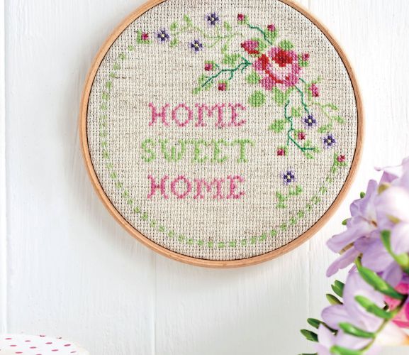 Cross-Stitch a Vintage Hoop