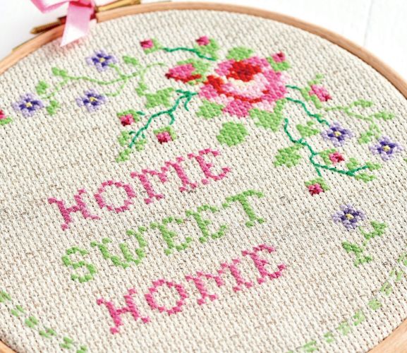 Cross-Stitch a Vintage Hoop