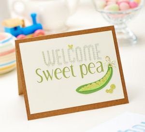 Welcome Sweetpea Papercut Baby Card
