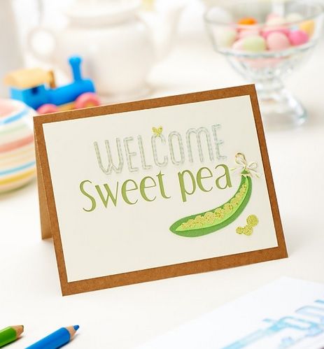 Welcome Sweetpea Papercut Baby Card