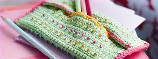 Beaded Crochet Pencil Case Free Project